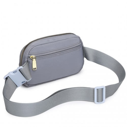 Miss Lulu Lightweight Stylish Water-Resistant Casual Bum Bag - Grey | Ideal for Travel & Everyday Use - BEYRUN