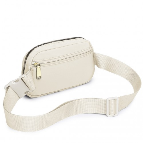 Miss Lulu Lightweight Water-Resistant Casual Bum Bag - Beige | Stylish & Practical Fanny Pack for On-the-Go - BEYRUN