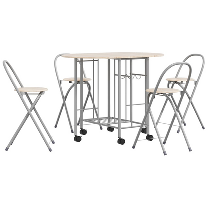 vidaXL Five Piece Folding Dining Set - Compact & Stylish MDF Dining Furniture | VidaXL - BEYRUN