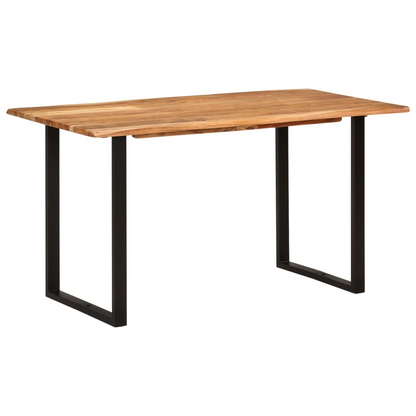 vidaXL Solid Acacia Wood Dining Table | 140x70x76 cm | Industrial Rustic Style - BEYRUN