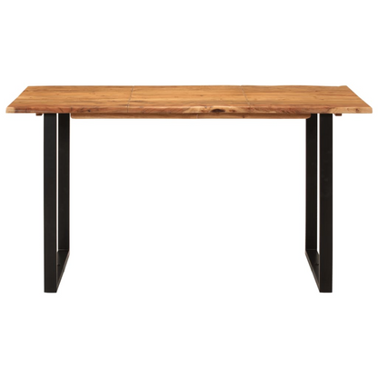 vidaXL Solid Acacia Wood Dining Table | 140x70x76 cm | Industrial Rustic Style - BEYRUN