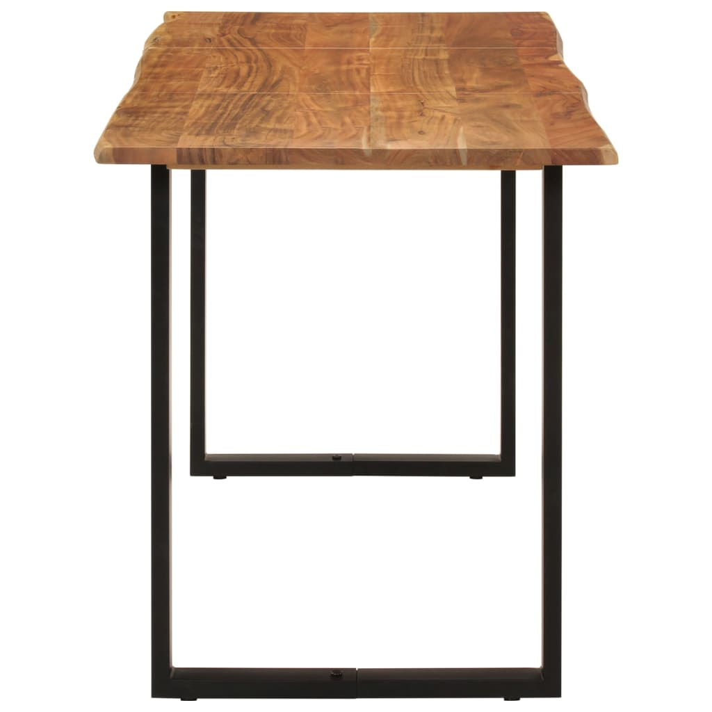 vidaXL Solid Acacia Wood Dining Table | 140x70x76 cm | Industrial Rustic Style - BEYRUN