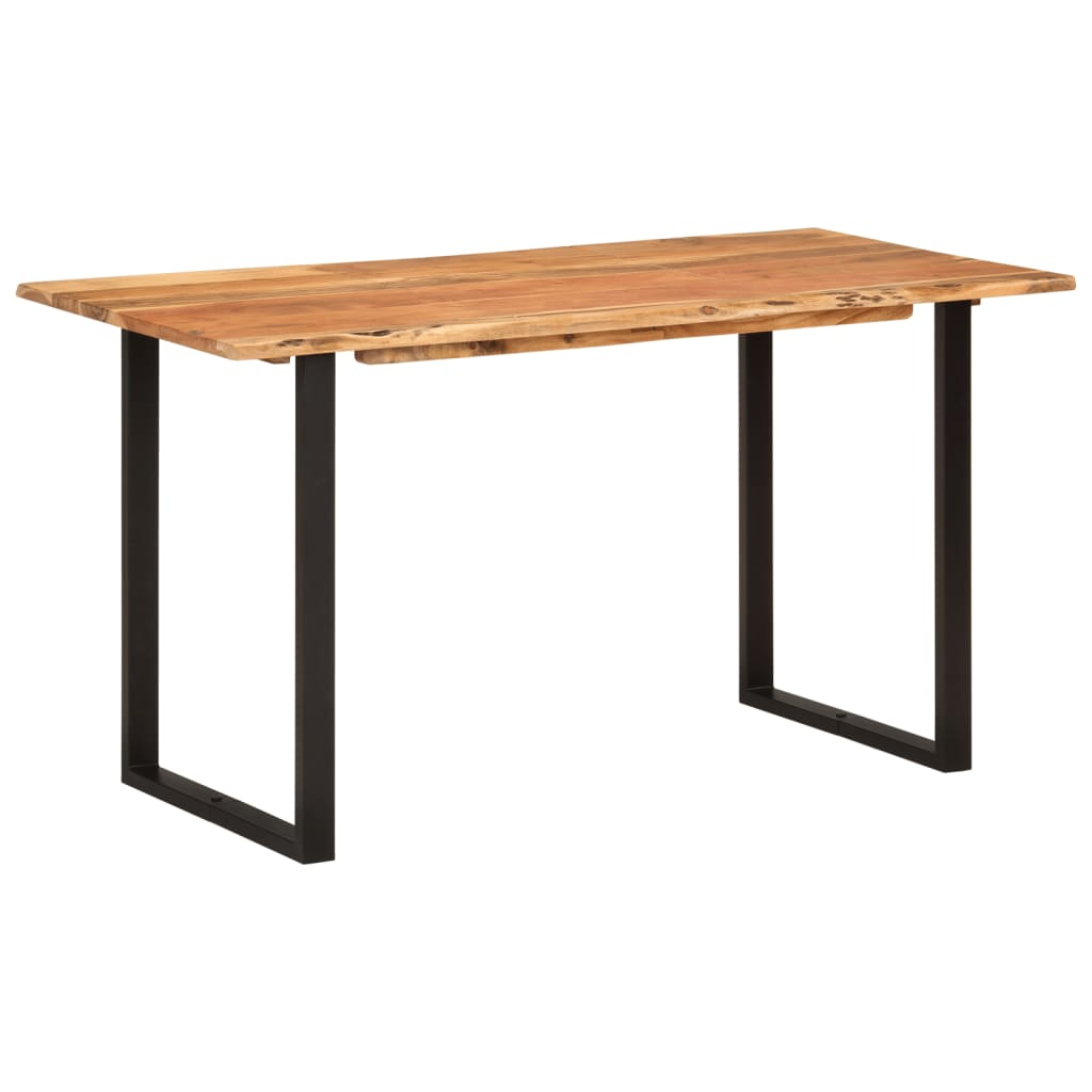 vidaXL Solid Acacia Wood Dining Table | 140x70x76 cm | Industrial Rustic Style - BEYRUN