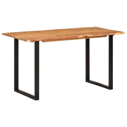 vidaXL Solid Acacia Wood Dining Table | 140x70x76 cm | Industrial Rustic Style - BEYRUN