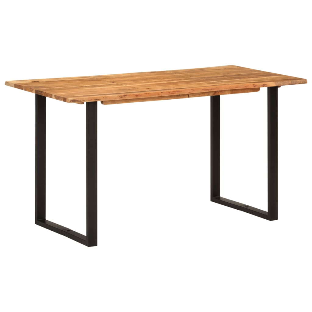 vidaXL Solid Acacia Wood Dining Table | 140x70x76 cm | Industrial Rustic Style - BEYRUN