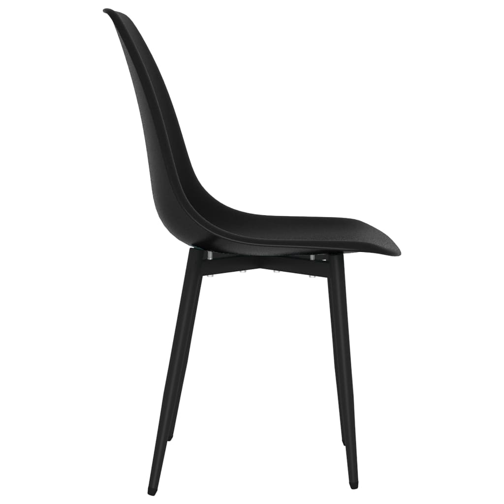 vidaXL Dining Chairs Set of 6 - Black PP, Minimalist Style, Easy to Clean - BEYRUN