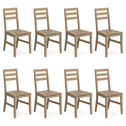 vidaXL Dining Chairs Set of 8 - Solid Acacia Wood, Modern Brown Finish - Elegant & Durable Seating for Your Dining Room - BEYRUN