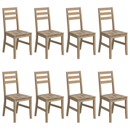 vidaXL Dining Chairs Set of 8 - Solid Acacia Wood, Modern Brown Finish - Elegant & Durable Seating for Your Dining Room - BEYRUN