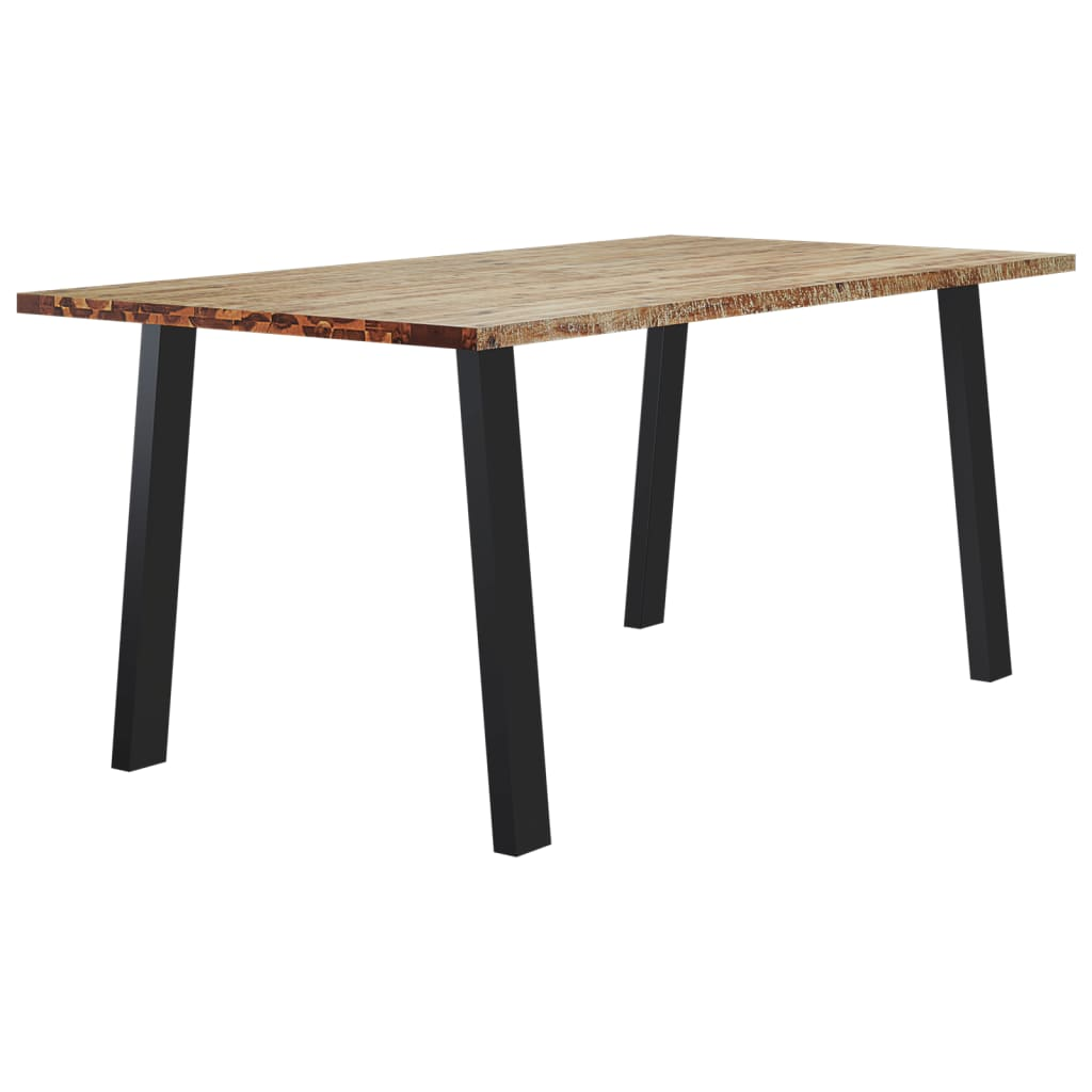 vidaXL Dining Table 150x90x75 cm | Solid Acacia Wood | Industrial Style | Perfect for Dining Room or Kitchen - BEYRUN