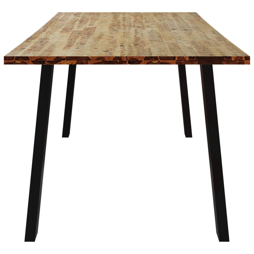 vidaXL Dining Table 150x90x75 cm | Solid Acacia Wood | Industrial Style | Perfect for Dining Room or Kitchen - BEYRUN