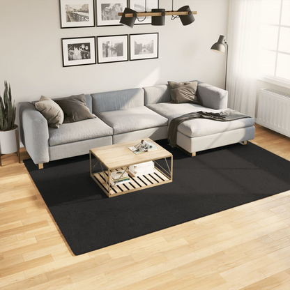 vidaXL HUARTE Short Pile Rug - Soft & Cozy, Washable, Non-Slip Black Area Rug 200x280 cm for Modern Homes - BEYRUN