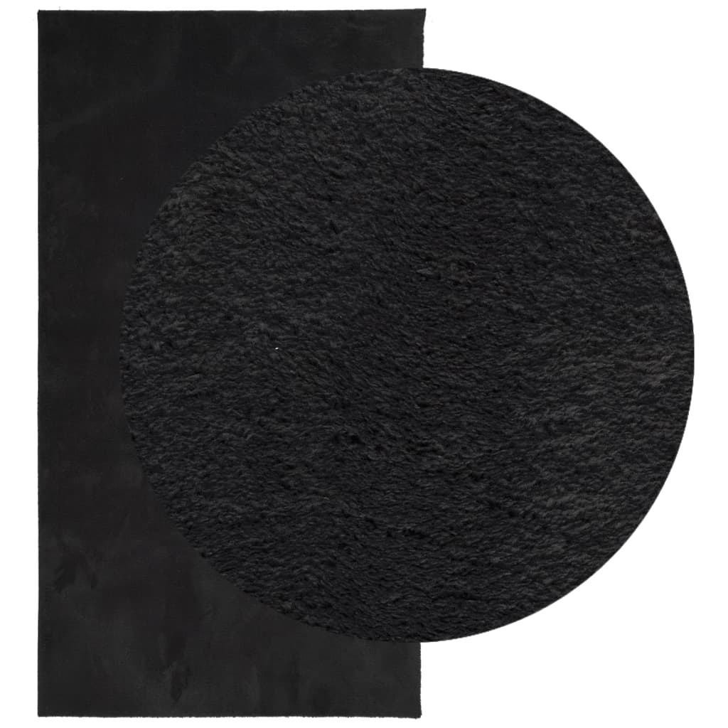 vidaXL Rug HUARTE - Soft, Short Pile, Washable, Non-Slip, Black 80x150 cm