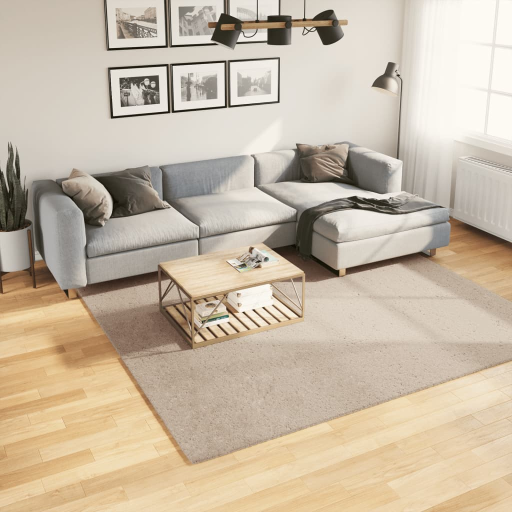 vidaXL HUARTE 240x240 cm Sand Rug - Soft Short Pile, Washable, Non-Slip - Perfect for Living Room & Bedroom - BEYRUN