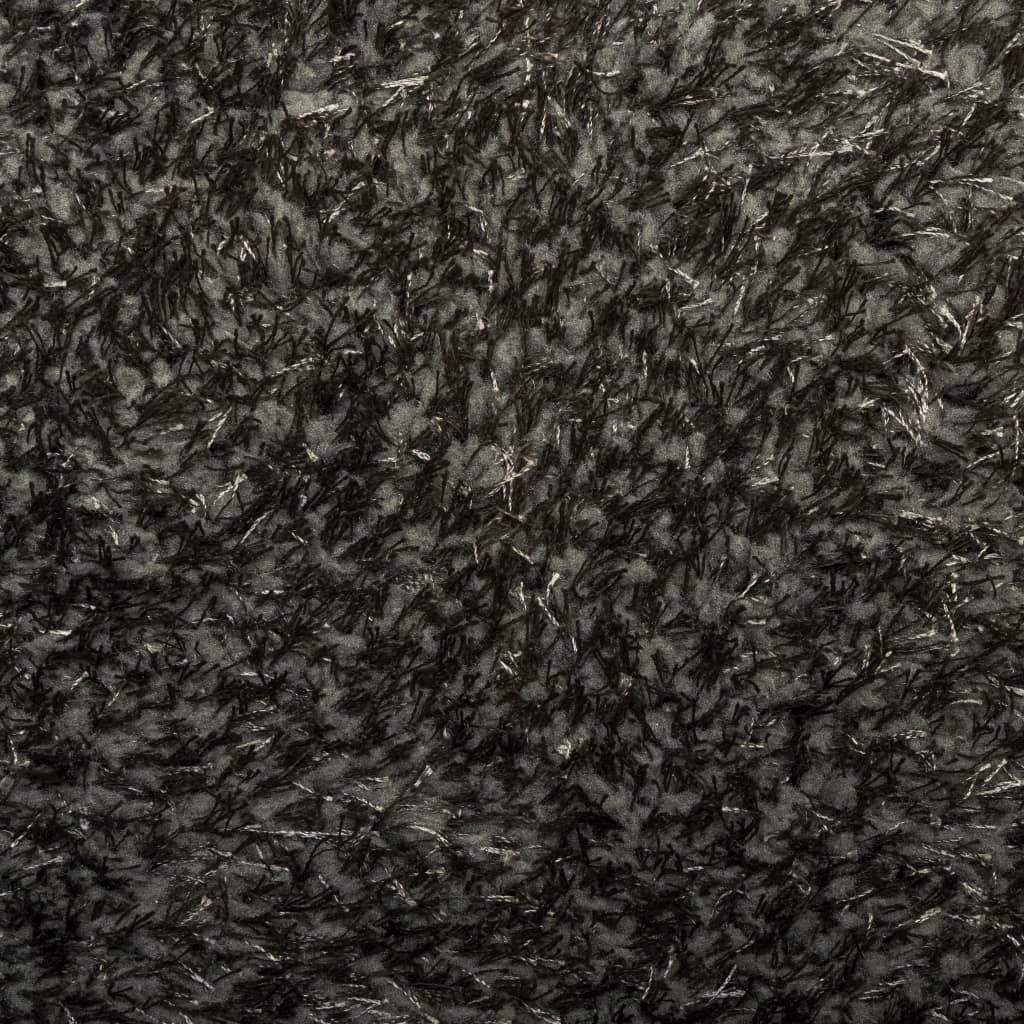 vidaXL ISTAN High Pile Shiny Anthracite Rug - Ultra Soft, Modern Design, 200 cm Diameter, Anti-Slip & Machine Washable - BEYRUN