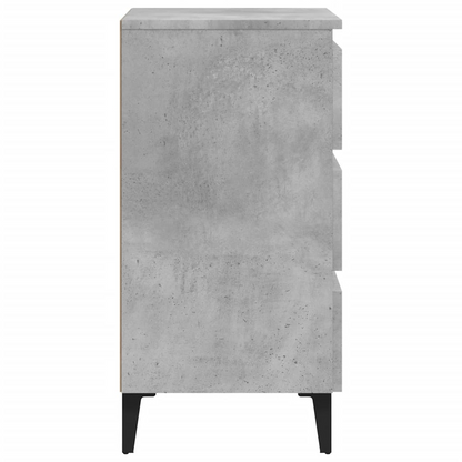 vidaXL Bed Cabinet with Metal Legs in Concrete Grey - 40x35x69 cm | Stylish & Functional Nightstand - BEYRUN