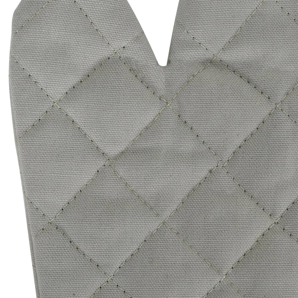 vidaXL 15 Piece Grey Cotton Kitchen Essentials Towel Set with Oven Gloves & Pot Holders - BEYRUN