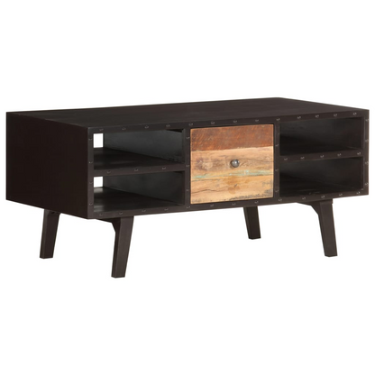 vidaXL Vintage Reclaimed Wood Coffee Table - 100x50x45 cm with Storage - BEYRUN