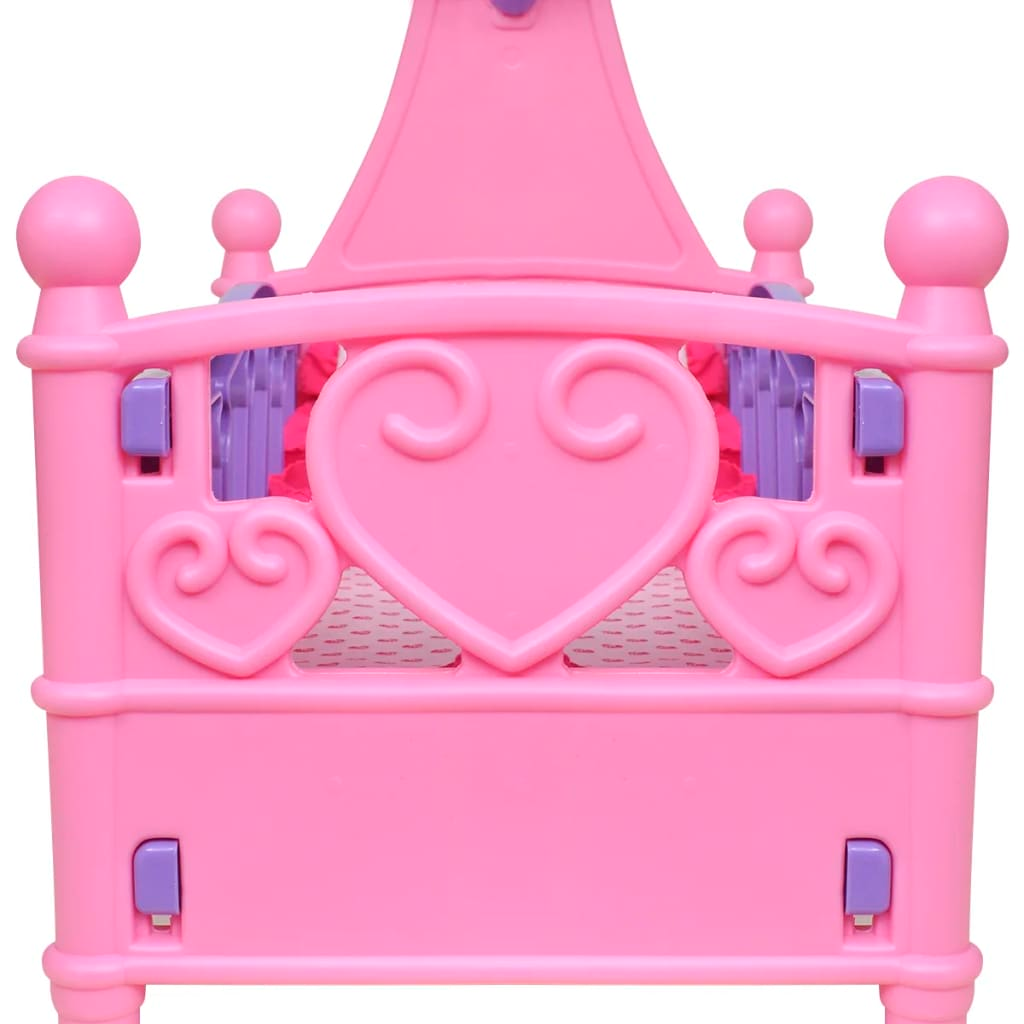 Charming Kids' Playroom Toy Doll Bed - Pink & Purple - Perfect for Playtime - BEYRUN