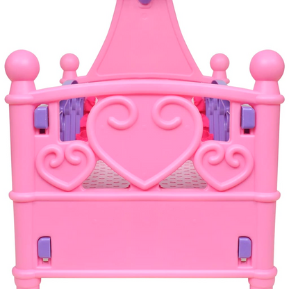 Charming Kids' Playroom Toy Doll Bed - Pink & Purple - Perfect for Playtime - BEYRUN