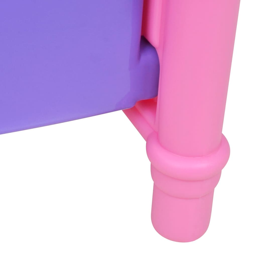 Charming Kids' Playroom Toy Doll Bed - Pink & Purple - Perfect for Playtime - BEYRUN