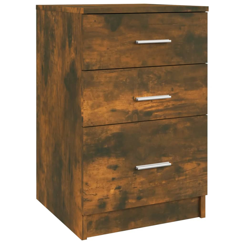 vidaXL Bed Cabinet Smoked Oak 40x40x63 cm - Stylish Engineered Wood Nightstand with Ample Storage - BEYRUN