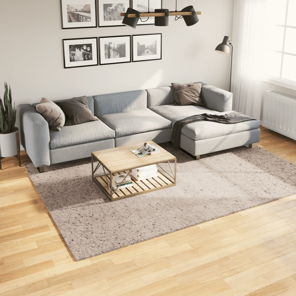 vidaXL Shaggy Rug PAMPLONA - Modern Beige, 200x280 cm | Soft & Durable High Pile Carpet for Living Room, Bedroom, Office - BEYRUN