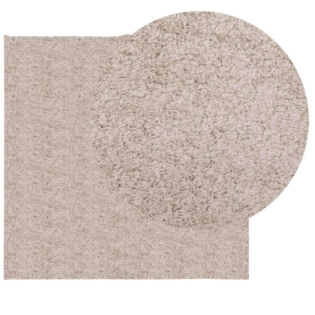 vidaXL Shaggy Rug PAMPLONA High Pile Modern Beige 160x160 cm - Cozy & Stylish - BEYRUN