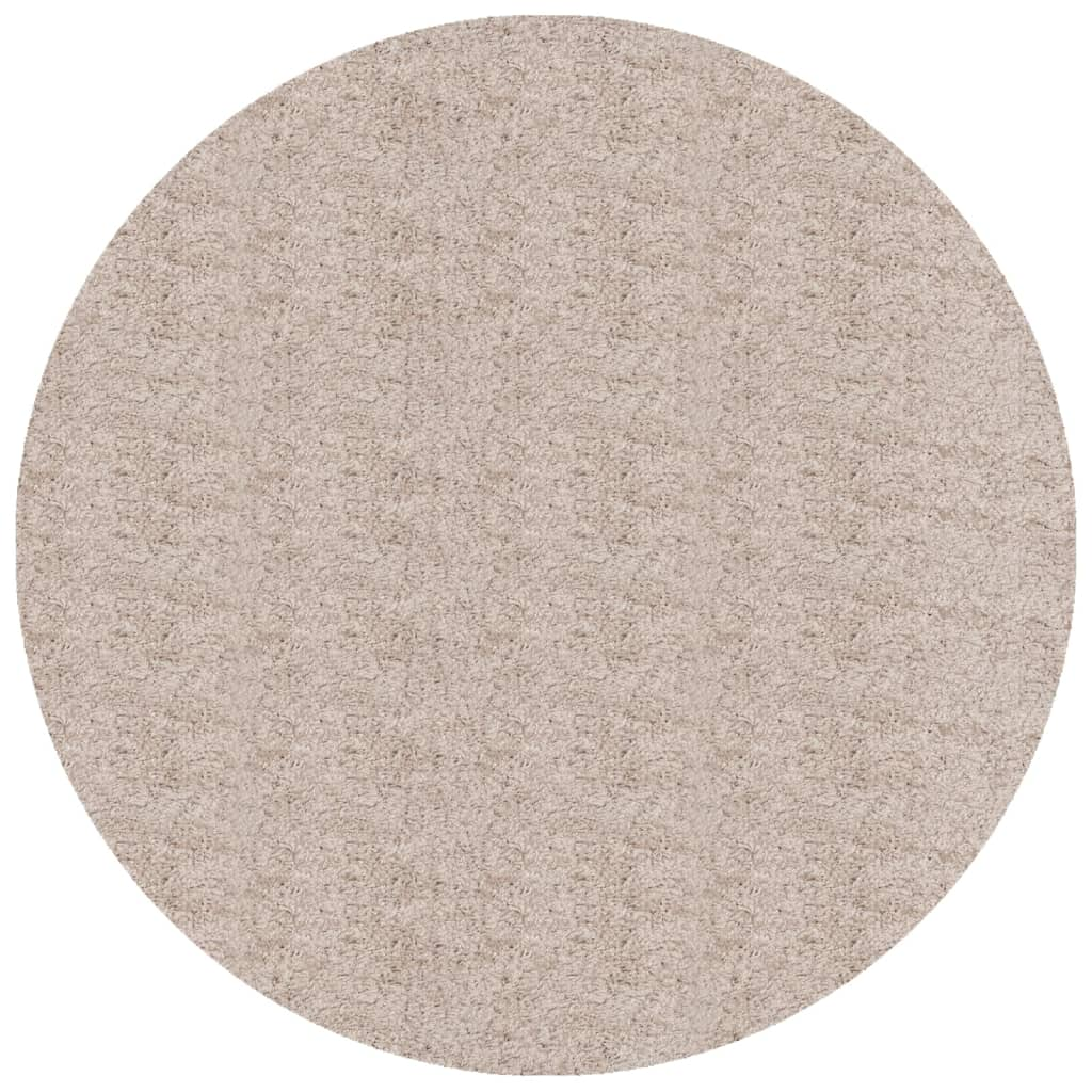 vidaXL Shaggy Rug PAMPLONA - Modern High Pile Beige Rug, Ø 240 cm - Cozy, Soft & Durable - BEYRUN