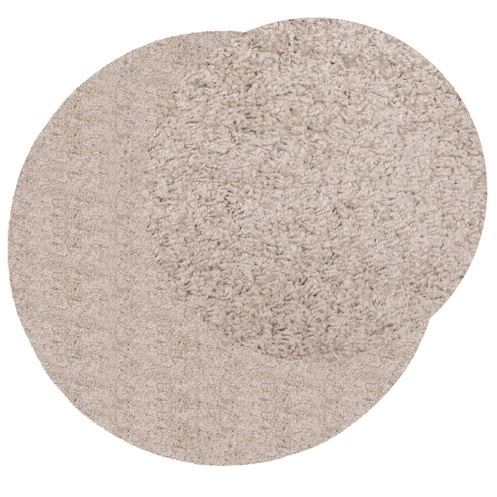 vidaXL Shaggy Rug PAMPLONA - Modern High Pile Beige Rug, Ø 240 cm - Cozy, Soft & Durable - BEYRUN