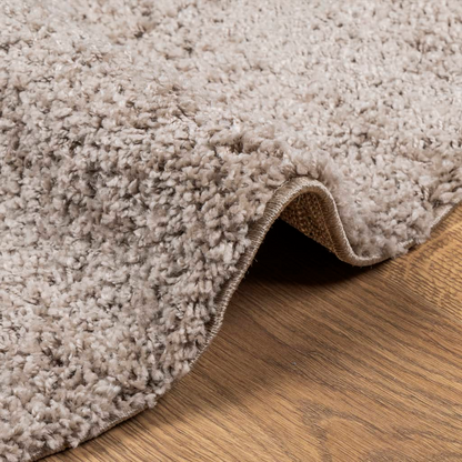 vidaXL Shaggy Rug PAMPLONA - Modern High Pile Beige Rug, Ø 240 cm - Cozy, Soft & Durable - BEYRUN