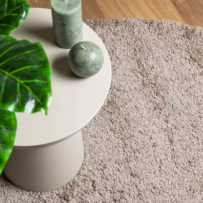 vidaXL Shaggy Rug PAMPLONA - Modern High Pile Beige Rug, Ø 240 cm - Cozy, Soft & Durable - BEYRUN