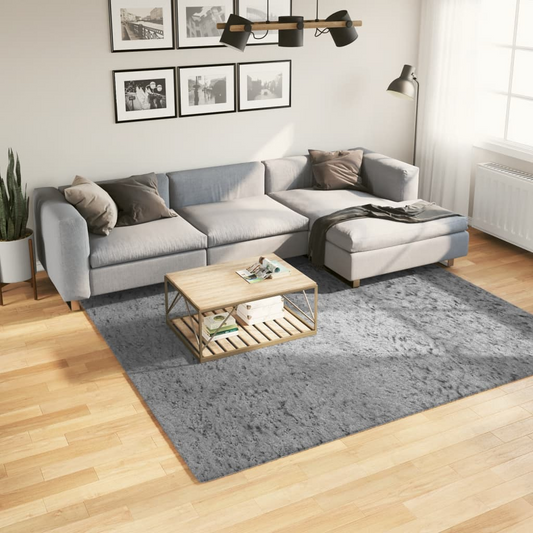 vidaXL Shaggy Rug PAMPLONA - Soft & Fluffy High Pile, Modern 240x240 cm Area Rug in Grey - BEYRUN