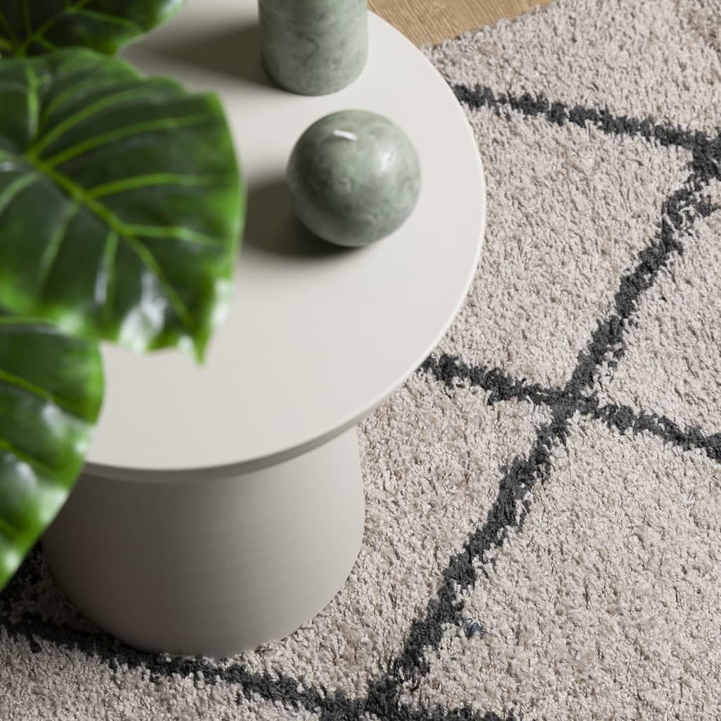 vidaXL Shaggy Rug PAMPLONA - Modern High Pile Beige & Anthracite, 240x340 cm - BEYRUN