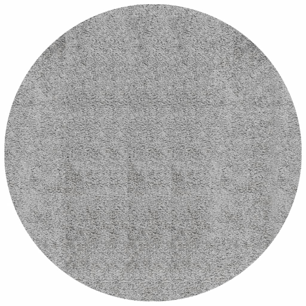 vidaXL Shaggy Rug PAMPLONA - Luxurious High Pile, Soft & Modern, 240 cm Diameter, Grey - Perfect Indoor Area Carpet for Living Room, Bedroom, Office - BEYRUN