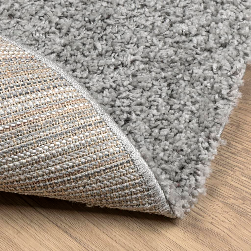 vidaXL Shaggy Rug PAMPLONA - Luxurious High Pile, Soft & Modern, 240 cm Diameter, Grey - Perfect Indoor Area Carpet for Living Room, Bedroom, Office - BEYRUN