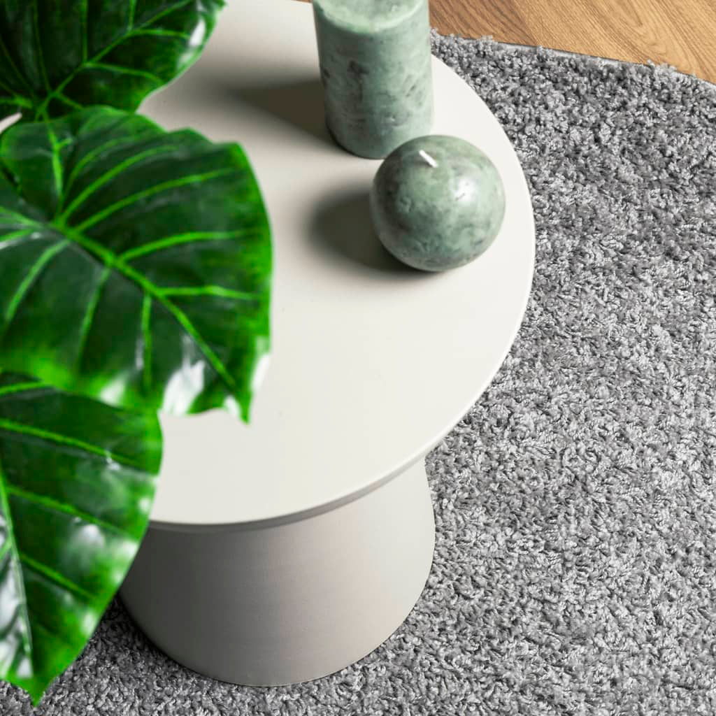 vidaXL Shaggy Rug PAMPLONA - Luxurious High Pile, Soft & Modern, 240 cm Diameter, Grey - Perfect Indoor Area Carpet for Living Room, Bedroom, Office - BEYRUN