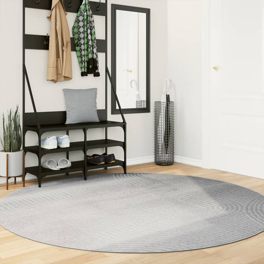 vidaXL IZA Short Pile Rug - 200 cm Diameter Grey, Scandinavian Design, Ultra Soft & Non-Slip, Machine Washable, OEKO-TEX Certified - BEYRUN