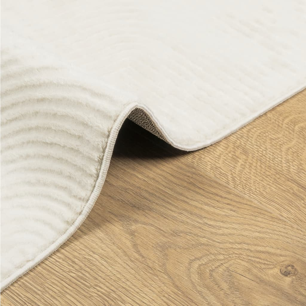 vidaXL Rug IZA Short Pile Scandinavian Look Cream 240x340 cm - Cozy and Stylish Area Rug - BEYRUN