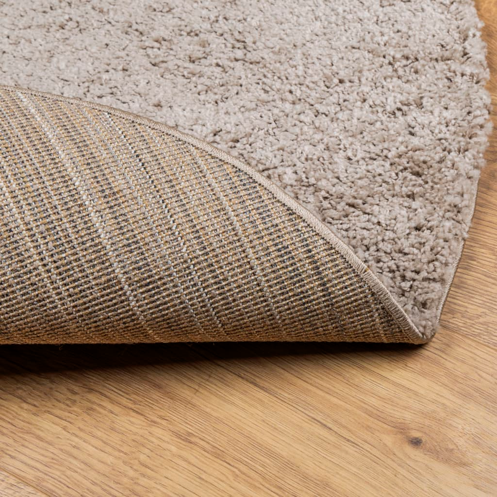 vidaXL Shaggy Rug PAMPLONA - Modern High Pile Beige Rug, Ø 240 cm - Cozy, Soft & Durable - BEYRUN