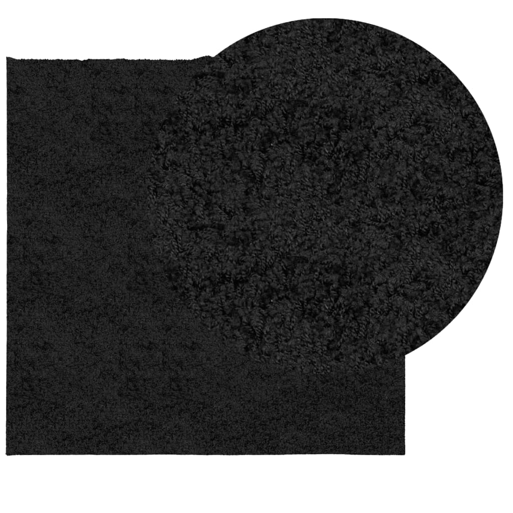 vidaXL Shaggy Rug PAMPLONA | 240x240 cm High Pile Modern Black Carpet | Cozy & Luxurious Floor Rug - BEYRUN