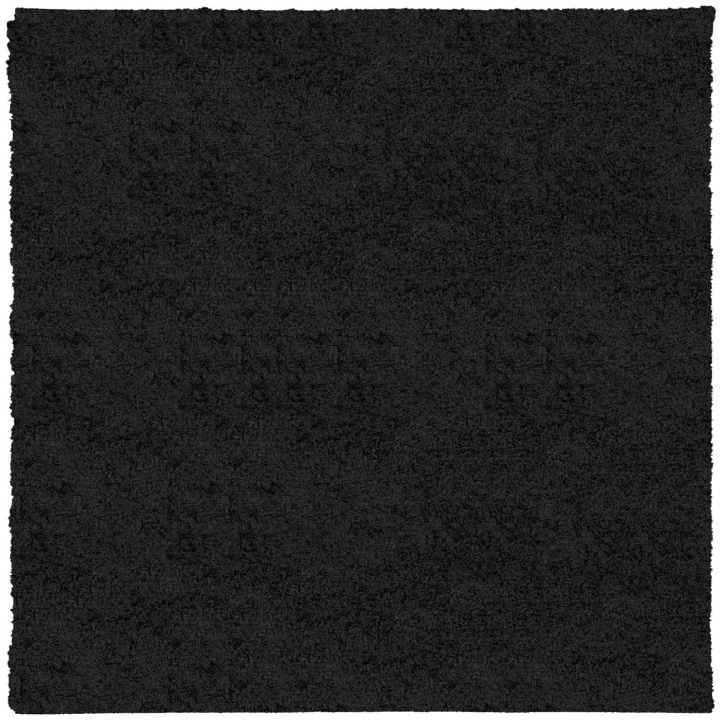 vidaXL Shaggy Rug PAMPLONA High Pile Modern Black 160x160 cm - Luxurious & Stylish Home Decor - BEYRUN