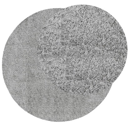 vidaXL Shaggy Rug PAMPLONA - Luxurious High Pile, Soft & Modern, 240 cm Diameter, Grey - Perfect Indoor Area Carpet for Living Room, Bedroom, Office - BEYRUN