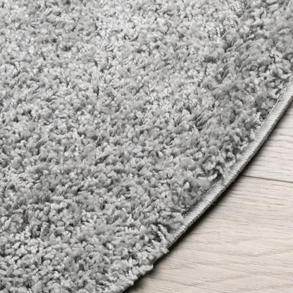 vidaXL Shaggy Rug PAMPLONA - Luxurious High Pile, Soft & Modern, 240 cm Diameter, Grey - Perfect Indoor Area Carpet for Living Room, Bedroom, Office - BEYRUN