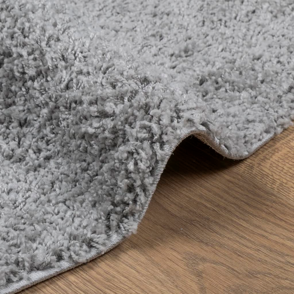 vidaXL Shaggy Rug PAMPLONA - Luxurious High Pile, Soft & Modern, 240 cm Diameter, Grey - Perfect Indoor Area Carpet for Living Room, Bedroom, Office - BEYRUN