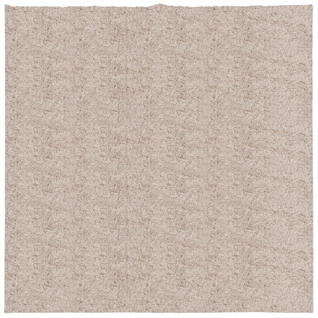 vidaXL Shaggy Rug PAMPLONA High Pile Modern Beige 160x160 cm - Cozy & Stylish - BEYRUN