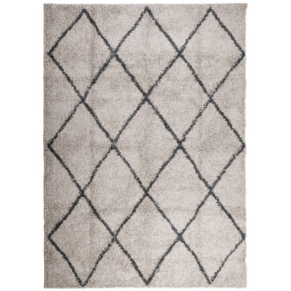 vidaXL Shaggy Rug PAMPLONA - Modern High Pile Beige & Anthracite, 240x340 cm - BEYRUN