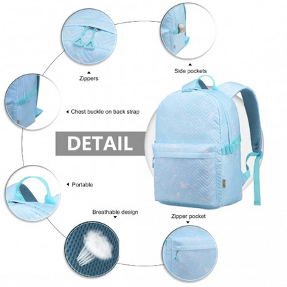 EQ2361 - Kono Water-Resistant School Backpack With Secure Laptop Compartment - Blue - BEYRUN