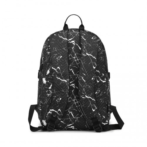 EQ2361 - Kono Water-Resistant School Backpack With Secure Laptop Compartment - Black - BEYRUN