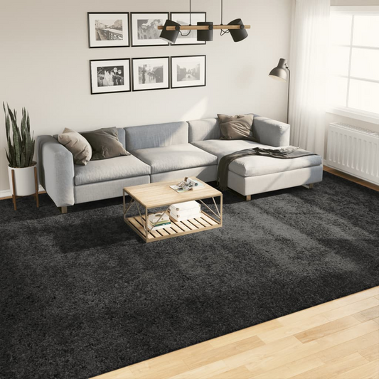 vidaXL Shaggy Rug PAMPLONA 300x400 cm - High Pile Shag Area Rug, Modern Anthracite - BEYRUN