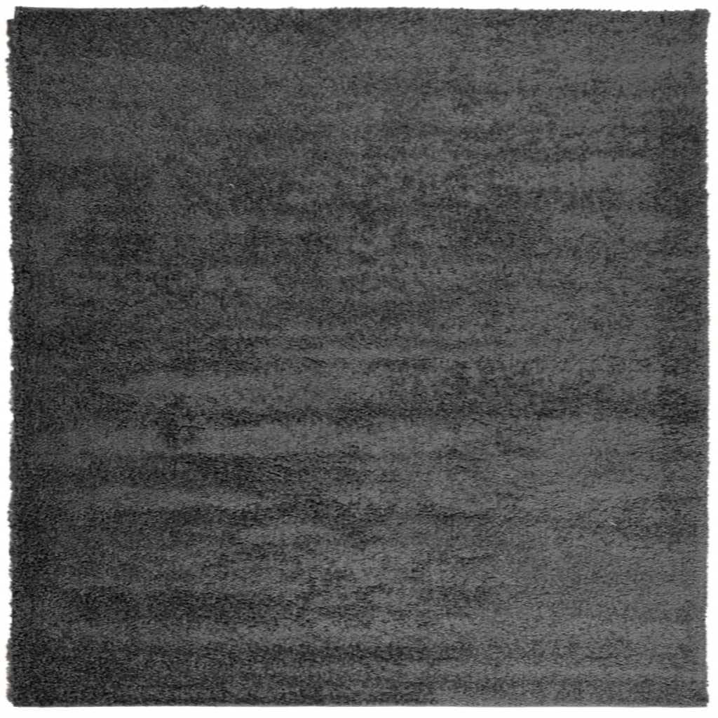 vidaXL Shaggy Rug PAMPLONA - High Pile Modern Anthracite, 200x200 cm - Luxurious Soft Area Rug for Living Room, Bedroom, Office - BEYRUN